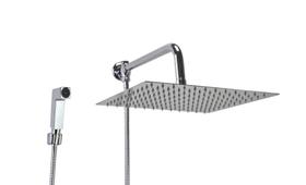 Ducha Chuveiro Inox 30x30 cm c/ Desviador e Ducha Manual ABS