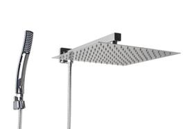 Ducha Chuveiro Inox 30x30 cm c/ Ducha Manual ABS c/ Trava