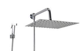 Ducha Chuveiro Inox 30x30 cm com Ducha Manual em Metal