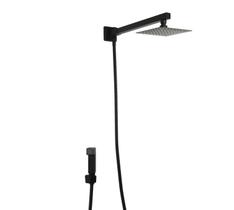 Ducha Chuveiro Inox Black 15 Cm Quadrada Completa C/ Desviador