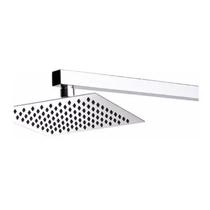 Ducha Chuveiro Inox Quadrada 20cm 20x20 Com Braço De 38cm Luxo