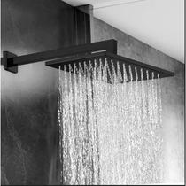 Ducha Chuveiro Inox Quadrada 20cm 20x20 Com Braço De 38cm