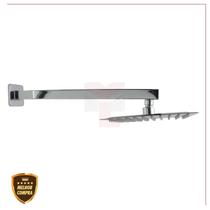 Ducha Chuveiro Inox Quadrado 20x20 cm Com Braço 40cm Cód. 3637