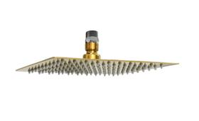 Ducha Chuveiro Inox Slim Quadrada Dourada Golden 20x20 cm Com Niple Teto Ducha Chuveiro Inox Slim Quadrada Dourada Golden 20x20 cm Com Niple Teto