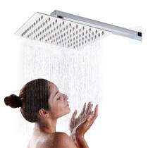 Ducha Chuveiro Piscina Slim Quadrado 20x20cm Inox 304 com Braço Wbcom Ducha Chuveiro Piscina Slim Quadrado 20x20cm Inox 304 com Braço Wbcom