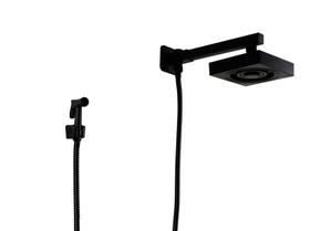 Ducha Chuveiro Preto AutoLimpante em ABS com Chuveirinho Metal