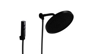 Ducha Chuveiro Preto Fosco 25 cm em ABS Redonda com Cano Braço Suporte Parede com Chuveirinho 2 Jatos Ducha Chuveiro Preto Fosco 25 cm em ABS Redonda com Cano Braço Suporte Parede com Chuveirinho 2 Jatos