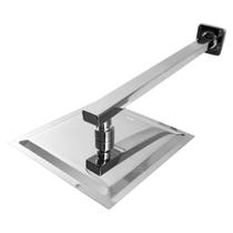 Ducha Chuveiro Quadrada 20x20 cm Com Braço Quadrado 30 cm Inox 7805