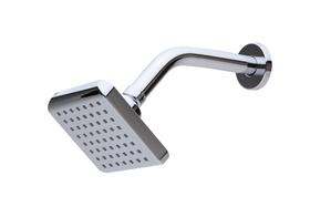 Ducha Chuveiro Quadrada Flatt 10x10cm Braço Em Metal Aquecedor Solar E Gás