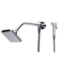 Ducha Chuveiro Quadrada Flatt Com Braço E Ducha Manual Em Metal - Aquecedor Solar E Gás