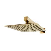 Ducha Chuveiro Quadrada Metal Dourado 20x20 cm Com Braço Quadrado 38 cm 7771