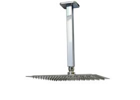 Ducha Chuveiro Quadrada Slim 25x25 cm Inox 201 com Braço de Teto com 40 cm Cromado