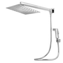 Ducha Chuveiro Quadrado 20x20 Slim Inox Completo Com Desviador Ducha Chuveiro Quadrado 20x20 Slim Inox Completo Com Desviador