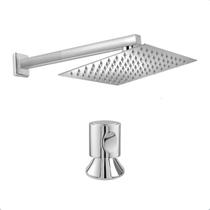 Ducha chuveiro quadrado 30x30 c/ acabamento registro padrão docol c42