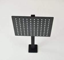 DUCHA CHUVEIRO QUADRADO BRAÇO PAREDE PRETO FOSCO 20X20cm METAL