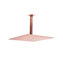 Ducha Chuveiro Quadrado De Teto 40Cm Com Braço 25Cm Mundaú - Dourado Rose