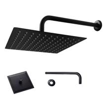 Ducha Chuveiro Quadrado Slim 20x20 Parede Suporte Preto Fosco Area Externa Banheiro Piscina Ducha Chuveiro Quadrado Slim 20x20 Parede Suporte Preto Fosco Area Externa Banheiro Piscina