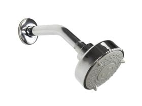 Ducha Chuveiro Redonda ABS Cromada 9,5 cm com 5 Jatos De Parede