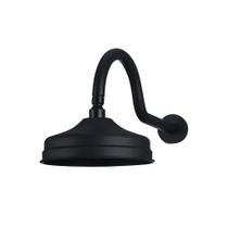 Ducha Chuveiro Redondo Retro de Teto Inox 20cm Trombetas Pingoo.casa - Preto