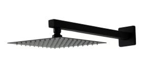 Ducha Chuveiro Slim 20x20 Preto Fosco com Braço 36cm Ducha Chuveiro Slim 20x20 Preto Fosco com Braço 36cm