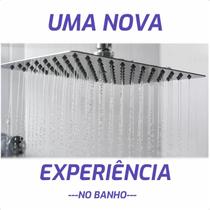 Ducha Chuveiro Slim Inox Quadrado 20x20cm com Braço 40cm Alta Vazão Banho Confortável e Moderno Ducha Chuveiro Slim Inox Quadrado 20x20cm com Braço 40cm Alta Vazão Banho Confortável e Moderno