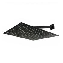 Ducha Chuveiro Slim Preto Quadrado Metal 30x30 com Braço Ducha Chuveiro Slim Preto Quadrado Metal 30x30 com Braço