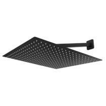 Ducha Chuveiro Slim Preto Quadrado Metal 40X40 Braço 38Cm Ducha Chuveiro Slim Preto Quadrado Metal 40X40 Braço 38Cm