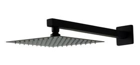 Ducha Chuveiro Slim Quadrado 20x20cm Preto Fosco Black Matte Ducha Chuveiro Slim Quadrado 20x20cm Preto Fosco Black Matte