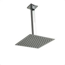 Ducha chuveiro Teto 20x20cm Cromada Quadrada Inox A Gás Solar