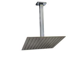 Ducha Cromada 25x25 cm em Inox 304 com Braço de Teto 40 cm Quadrado