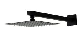 Ducha Cromada Slim Quadrada 30x30cm. Inox Preto Fosco Black