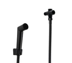 Ducha de Mão Preto Fosco ABS Mangueira 180 cm e Desviador
