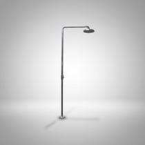 Ducha de piso 30cm inox 304 p/ piscina ou sauna "L" tubo de 1 1/2