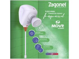 Ducha Eletrônica Zagonel Move 7500W 220V - Angular Branca Temp. Gradual com Chuveirinho