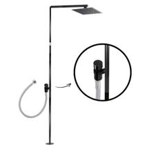 Ducha Externa Beluga Preta Quadrada - Acionamento Automático