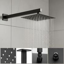 Ducha Externa Piscina Jardim Inox Quadrada 30X30 Preto Black