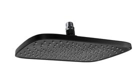 Ducha Flatt 30x20 cm Retangular Preto em ABS c/ Niple Teto