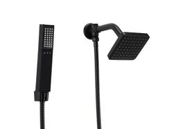 Ducha Flatt ABS Preto Fosco com Chuveiro de Mão 3 Jatos