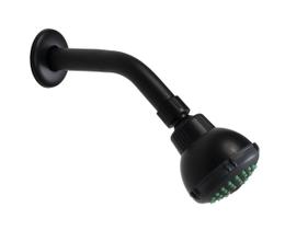 Ducha Flatt ABS Preto Fosco Redonda com Cano de Parede Black