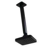 Ducha Flatt Black Matte ABS 10x10 cm c/ Cano de Teto 24 cm