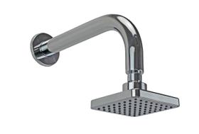 Ducha Flatt Quadrado ABS Cromado c/ Braço de Parede