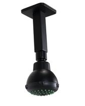 Ducha Flatt Redonda 7 cm Preto Fosco com Cano Suporte de Teto 10 cm