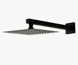 Ducha fria articulada slin square preto fosco metal