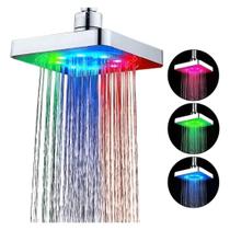 Ducha Fria Chuveirão Cromada Com Led Colorido Integrado