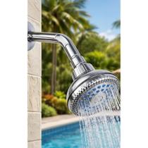 Ducha Fria Externa Piscina/Lazer Redonda Cromada Economia Ág Ducha Fria Externa Piscina/Lazer Redonda Cromada Economia Ág