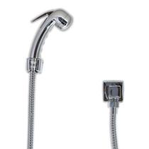 Ducha Higiênica ABS Cromada com Registro Quadrado em Metal e Flexível de 1,20 metros Ducha Higiênica ABS Cromada com Registro Quadrado em Metal e Flexível de 1,20 metros