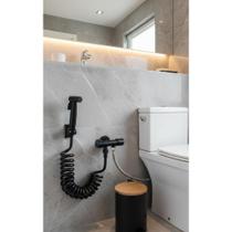 Ducha Higiênica Aço Inox 2 Saídas Preto - Conforto Flexível