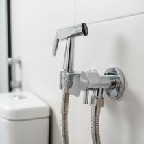 Ducha Higienica Banheiro Cromada Metal Inox Banheiro Acionamento ¼ de Volta V124 Vimer