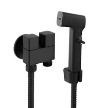 Ducha Higiênica C77 Registro Duplo Duas Saídas Metal Preto Fosco com Desviador Ducha Higiênica C77 Registro Duplo Duas Saídas Metal Preto Fosco com Desviador