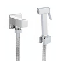 Ducha Higiênica Chuveirinho Banheiro Quadrada Metal Inox Engate 1,20 Super Luxo Cromo Premium